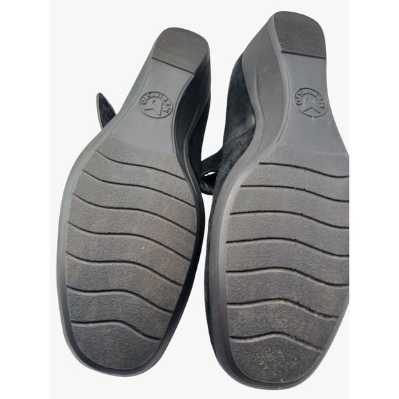Mephisto Kimona Black Suede Mary Jane Wedge Shoes Womens Size 8.5 Adjustable - Picture 11 of 15